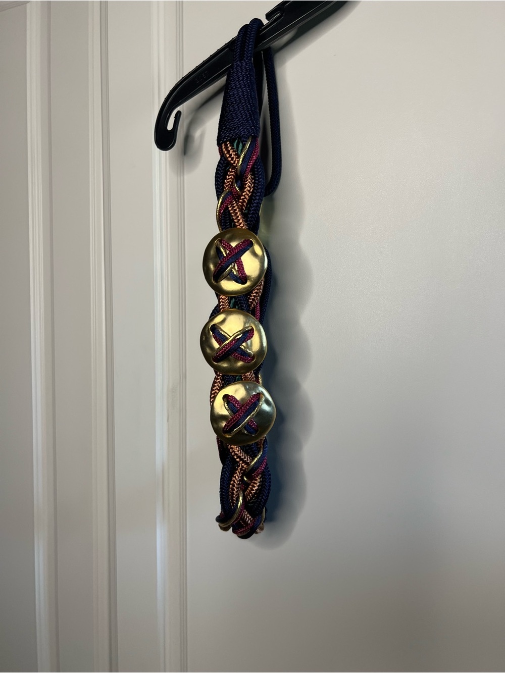 Vintage Braided Rope Belt Gold Hardware - Picture 2 of 9